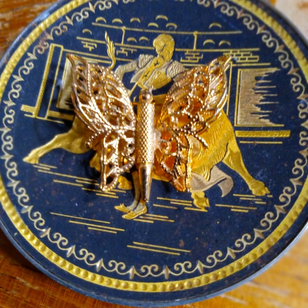 MONET Goldstone Butterfly Brooche